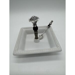 Mud Pie Hors D'Oeuvres Plate Set Great Entertaining Dish With Spoon